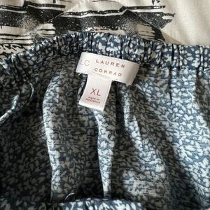 Lauren Conrad Blue Patterned Skirt